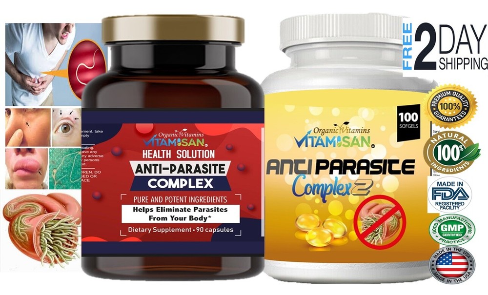 Anti parasite kit natural capsules 190 with garlic complex colon clean