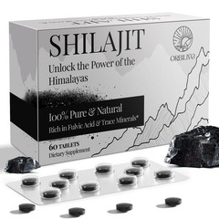 Shilasjit Tablets 1000 MG, 100% Himalayan Organic, 60 Count (Pack of 1), No