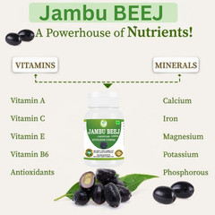 Morsan’s Syzygium Cumini (Jambu Beej) Capsules Pack of 60 X 500 mg. Veg. Capsule