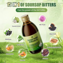 Soursop Bitters 15Herbs – Immune Support, Liver Detox, Digestive Cleanse – 250ml