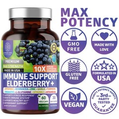Premium 10 in 1 Immune Support Supplement [10 Potent 60 Count (Pack of 1)