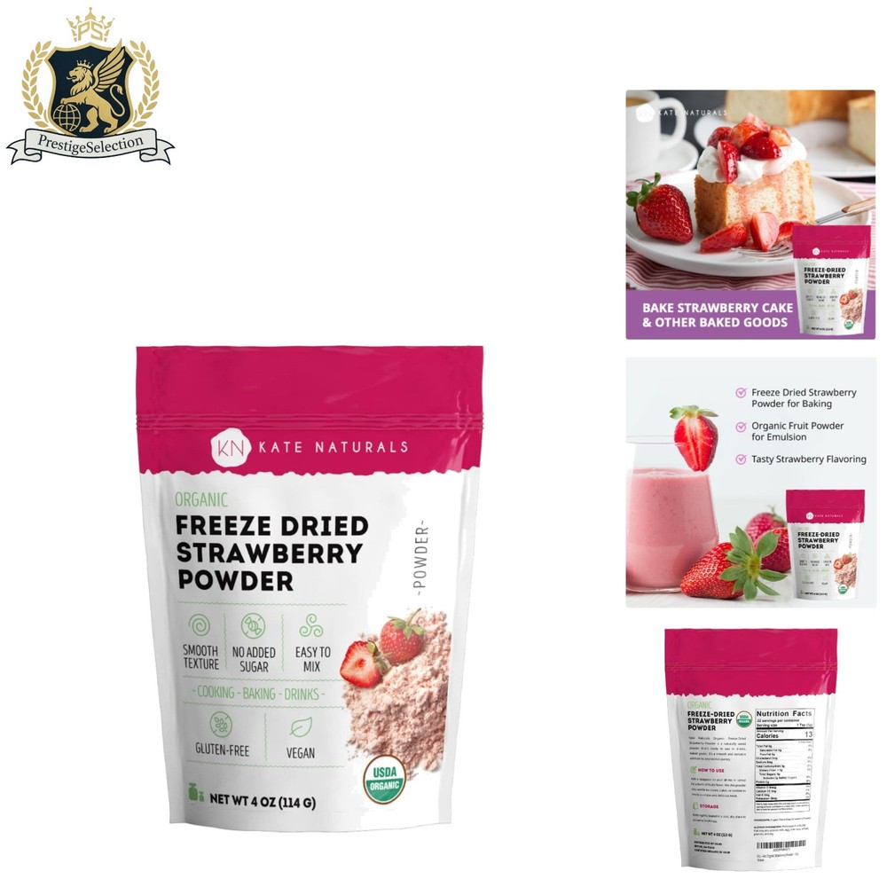 Natural Organic Strawberry Powder 4oz – No Added Sugar, & Gluten-Free