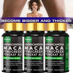 3x Maca Root Ashwagandha, Panax Ginseng Fenugreek Extract Male Enhancing 180caps