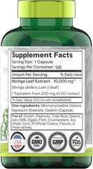 Moringa Oleifera Leaf Organic Extract 10,000mg Serving 100% Pure 120 Capsules US