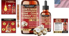 All-Natural 11-in-1 Mushroom Complex Drops – 60 Servings for Daily Wellness