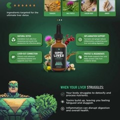 LUXRY Herbal Liquid Drops with Milk Thistle & Turmeric, Super Liver liver detox