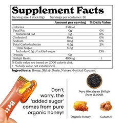 BetterAlt Pure Himalayan Shilajit/Shilajeet Caramel Honey Sticks with 75%+