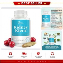 Kidney Cleanse Supplement Cranberry 60 Capsules Urinary Tract Support