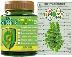 Moringa 100% PURE Real Bitter Energy Detox Health Herb 120 capsules organic vita