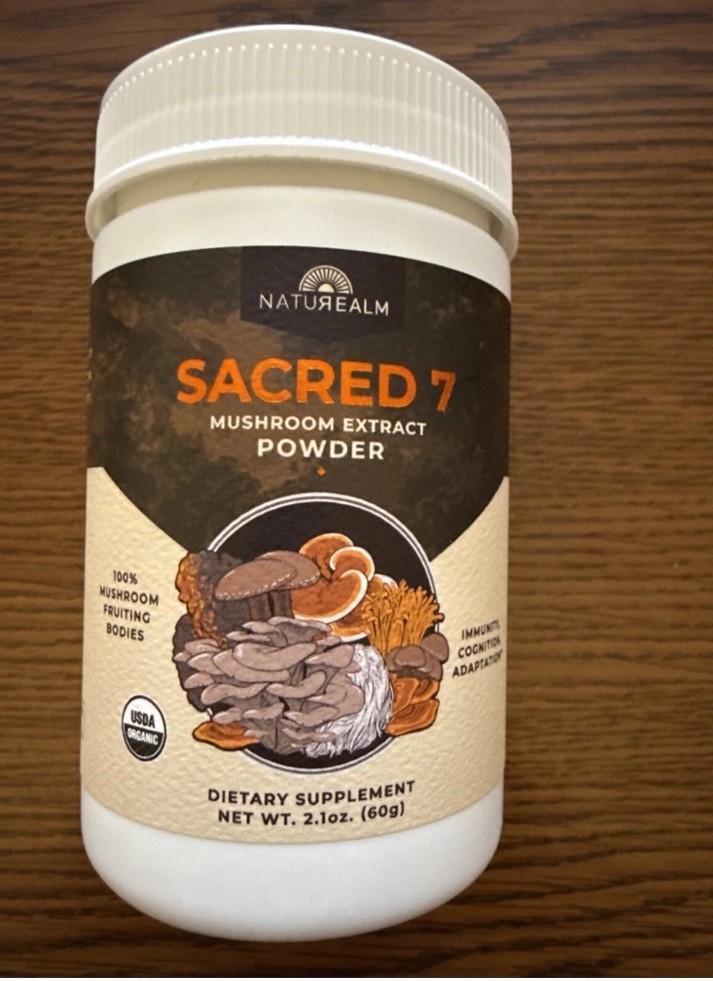Sacred 7 Mushroom Coffee Booster 2.1 oz 60 Servings EXP 11/26 NEW
