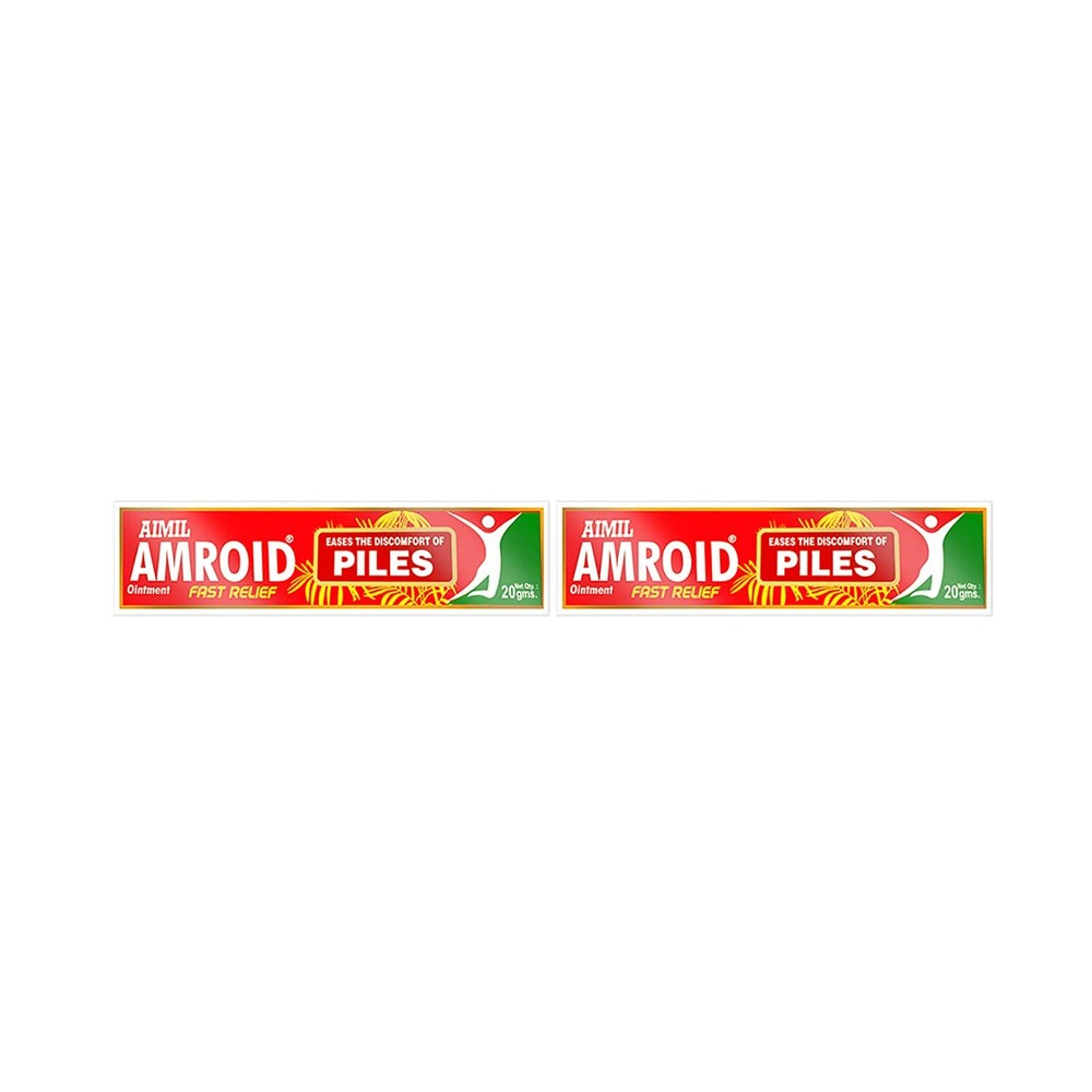 AIMIL Amroid Ayurvedic Ointment Poly Herbal Treatment Cream For Piles 20 GM x 2