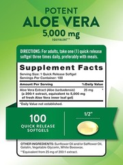 Aloe Vera 5000mg | 100 Softgels | Non-GMO, Gluten Free | by Nature’s Truth