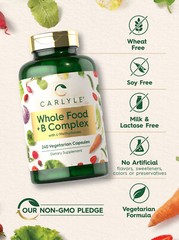 Whole Food Multivitamin with B Complex | 240 Capsules | Vegetarian | by Carlyle