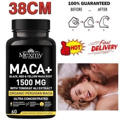 Organic Maca Root 60 Capsules 1500mg, Peruvian Maca Extract for Men & Women