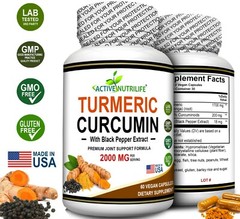 Turmeric Curcumin with Biopterin 2000mg High Absorption Triple Strength Capsules