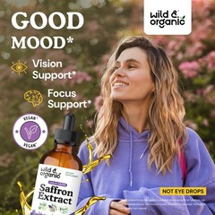 Organic Saffron Extract Drops 88.5 mg – Mood, Focus & Eye Support – Vegan Tinctu