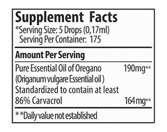 Zane Hellas 190 mg Oregano Oil-164 mg Carvacrol per Serving-4 Drops Daily. 10…