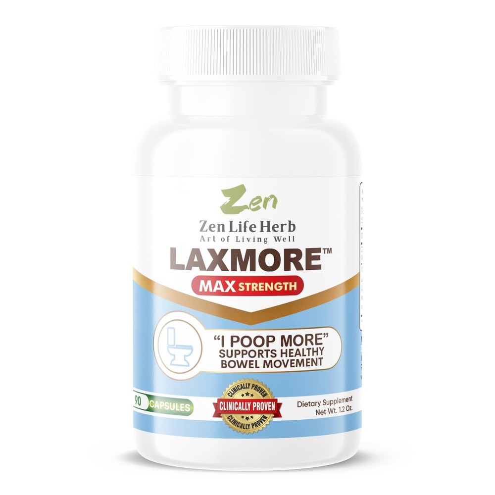 ZEN LIFE HERB LAXMORE I Poop More Max Strength 100% 90 Count (Pack of 1)