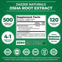 Zazzee OSHA Root 41 Extract 500 mg Strength 120 Vegan Capsules 4 Month Supply…