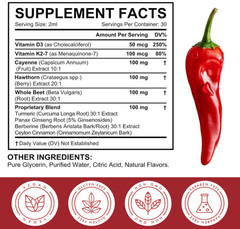 Organic Cayenne Pepper Liquid Drops with Hawthorn, Beetroot & Turmeric 2oz