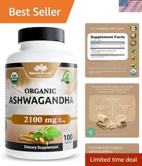 Full Spectrum Ashwagandha 2100 mg – 100 , Gluten-Free Capsules for Wellness