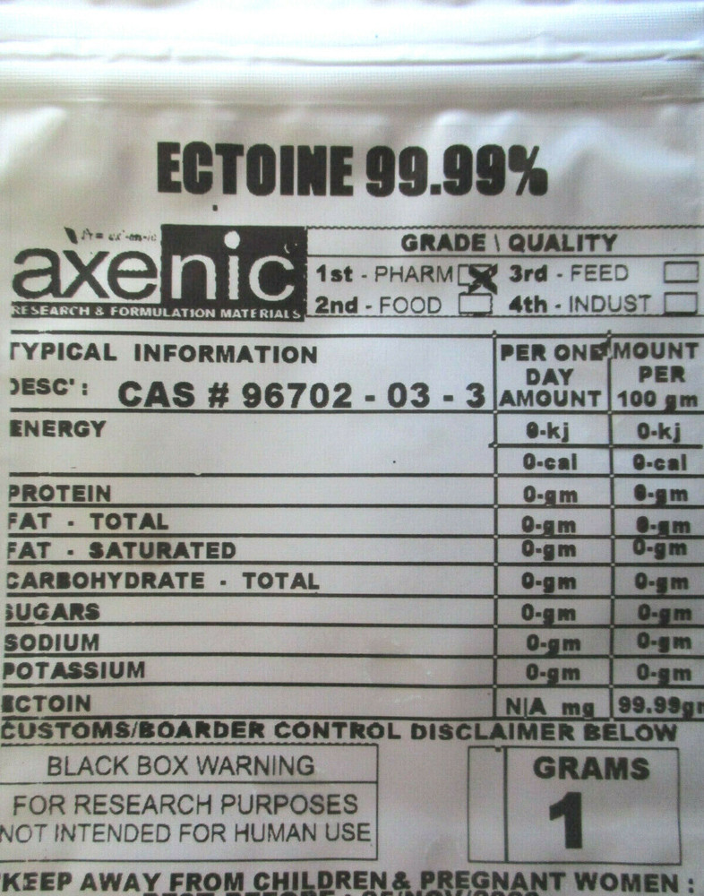 1 gram ECTOINE 99.9% POWDER cas# 96702-03-3 , SKIN & EYE CARE