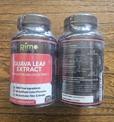 2 Bottles Guava Leaf Extract with Bitter Melon 120 Veg Capsules exp: 2/2027