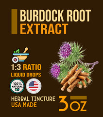 Burdock root extract (Arctium lappa) – Tincture – USA Made