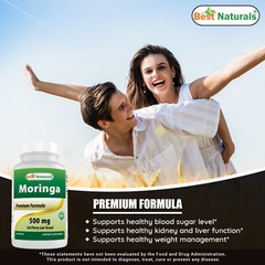 2 Pack Best Naturals Moringa 500 mg 60 Vcaps