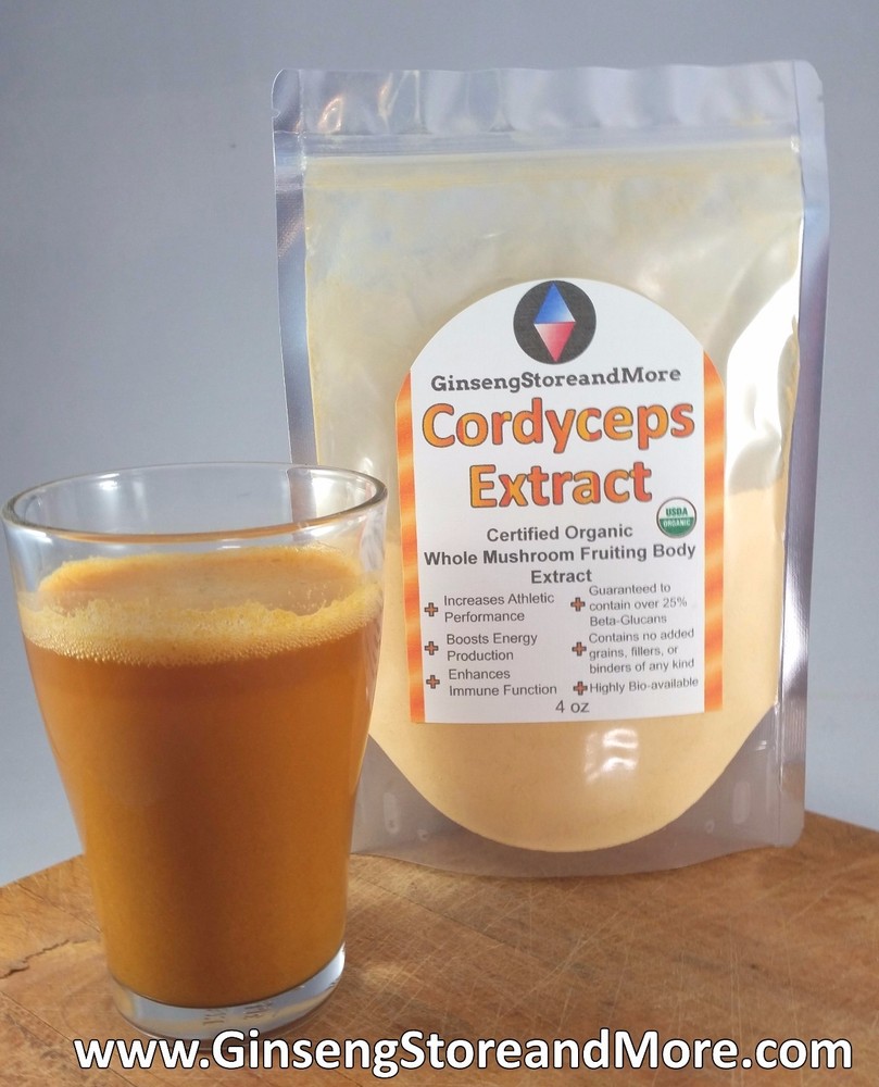 4oz Cordyceps Extract | Organic Whole Mushroom Fruiting Body | Militaris