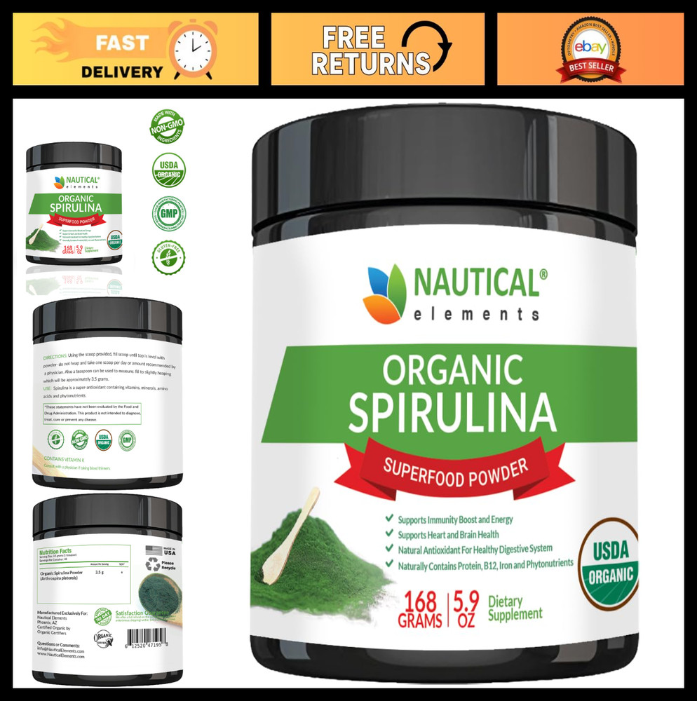 Organic Spirulina Powder – Premium USDA Certified, 57 Servings, Superfood Boost