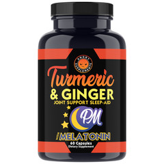 Angry Supplements Turmeric Curcumin w. Ginger PM Melatonin Joint Pain Sleep Aid