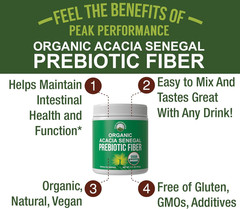 Organic Acacia Senegal Prebiotic Fiber Powder. Unflavored USDA Organic Plant …