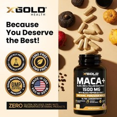 Organic Maca Root 1500mg – Boost Energy & Libido, 150 Capsules, Natural Suppleme