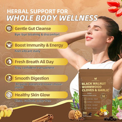 18-In-1 Wormwood Black Walnut Clove Parasite Cleanse, Herbal Blend with Garlic,