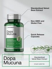 Dopa Mucuna | 120 Capsules | Non-GMO | by Horbaach