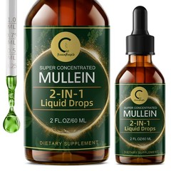 2 PACK Mullein Drops for Lungs, Detox and Cleanse Mullein Extract Supplement