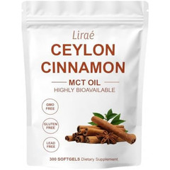 LIRAE Ceylon Cinnamon SoftGels with MCT Oil 300 Count Non-GMO Herbal Extract
