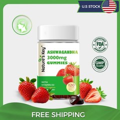 Ashwagandha Gummies Extract with Vitamin D2, Stress, Calm Mood & Cognition 120Ct