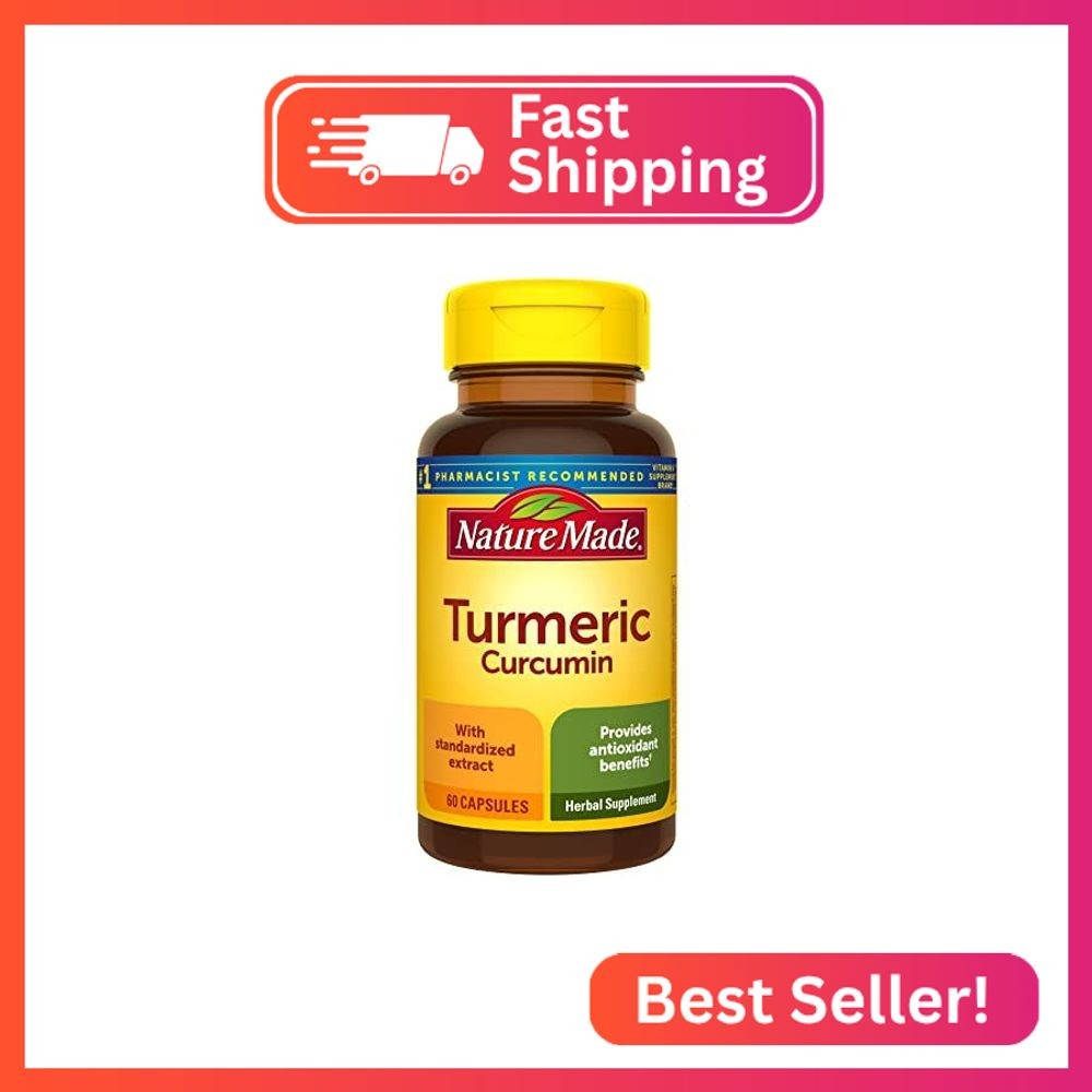 Nature Made Turmeric Curcumin 500 mg, Herbal Supplement for Antioxidant Support,