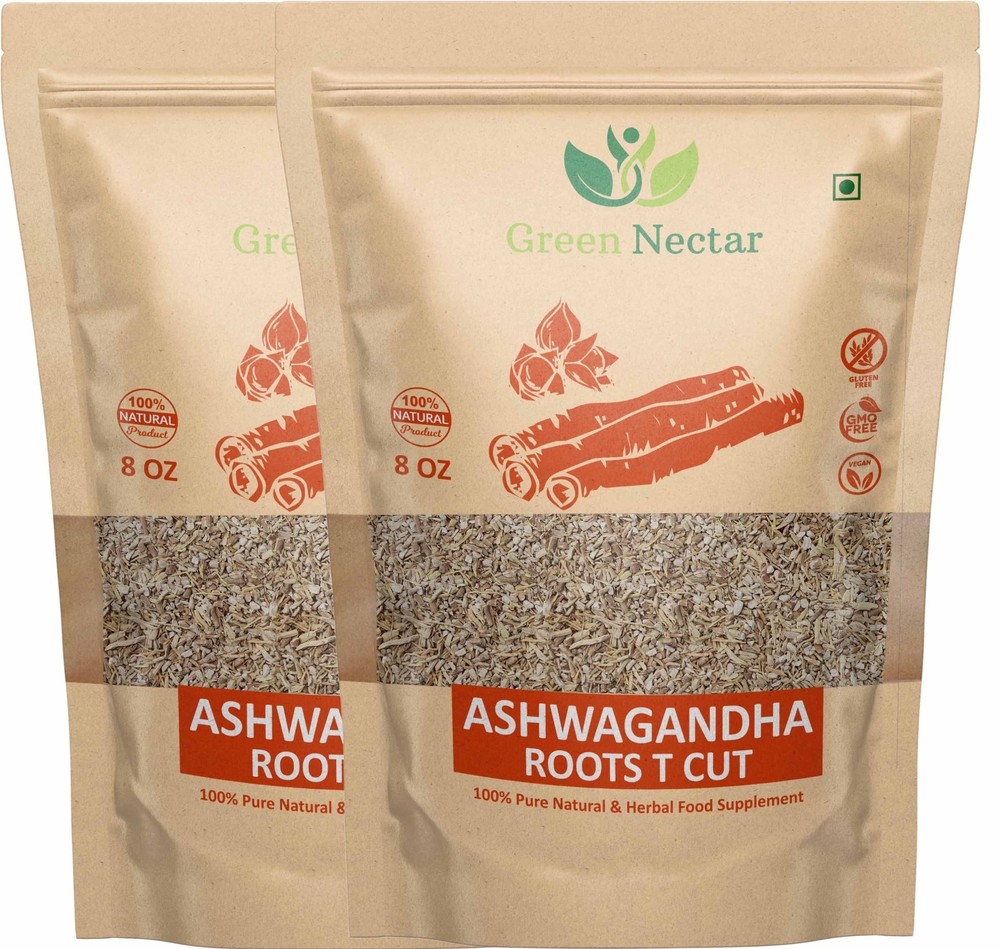 Ashwagandha Root 8 Oz |(Tea Cut, 2 pack), Dried Ashwagandha Herb, 100% Naturally