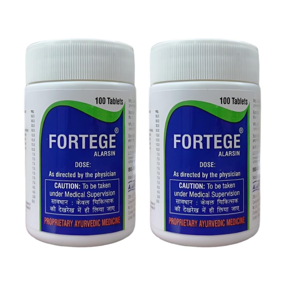 2 x Alarsin FORTEGE Tablets (100tab) Herbal Ayurvedic Men’s Wellness