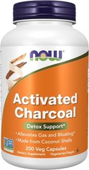 NOW Foods Supplements, Activated Charcoal Made from Coconut 200 Veg Capsules