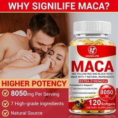 Maca Root Capsules 8050mg |120 Pills | Red, Yellow,Black Maca Supplements