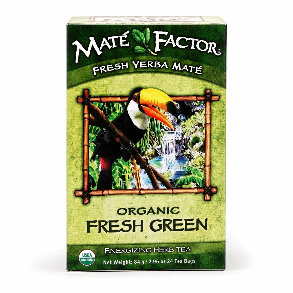 Mate Factor Organic Yerba Mate – Energizing Herb Tea Fresh Green 24 pckts