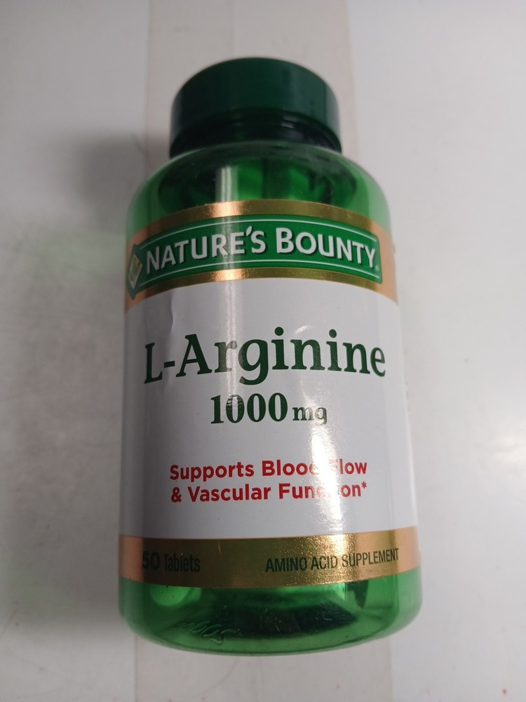 Nature’s Bounty L-Arginine 1000mg for Supporting Blood Flow and Vascular 6/2027