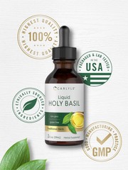 Holy Basil Extract Liquid | 2 Fl Oz | Tulsi Tincture | Vegetarian | by Carlyle