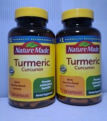 2x Nature Made Turmeric Curcumin 500 mg, 120 Caps Ea. Herbal Supplement