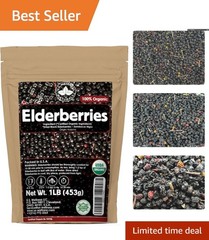 1lb Wild Harvested Black Dried Elderberries | Organic Culinary Superfruit Treats