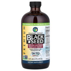 2 X Amazing Herbs, Black Seed�, 100% Pure Cold-Pressed Black Cumin Seed Oil, 16